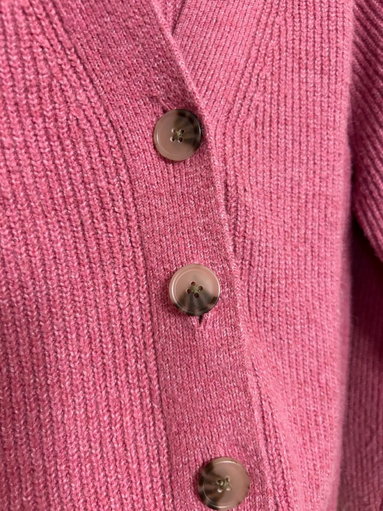 Old Navy Women's Rose Pink Ribbed Button Cardigan Soft Sustainable Recycled - Picture 6 of 10